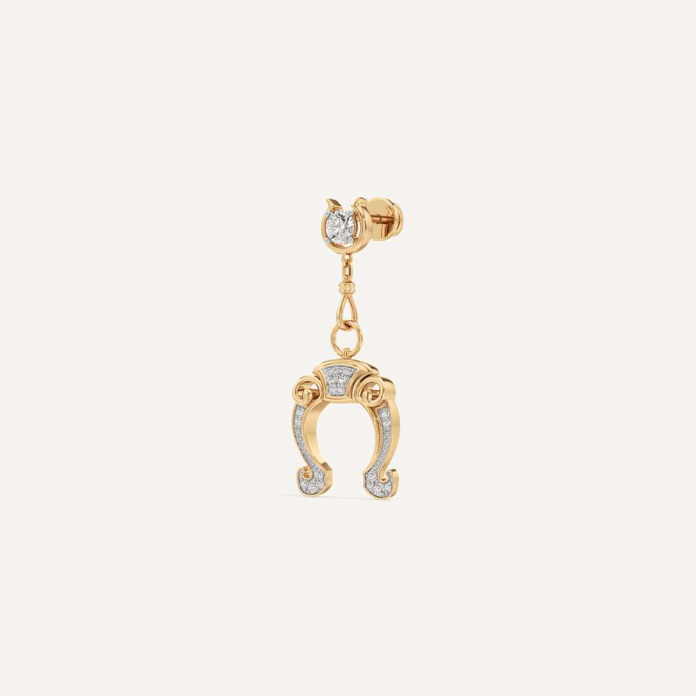 Vaulting Horseshoe Dangler Earring