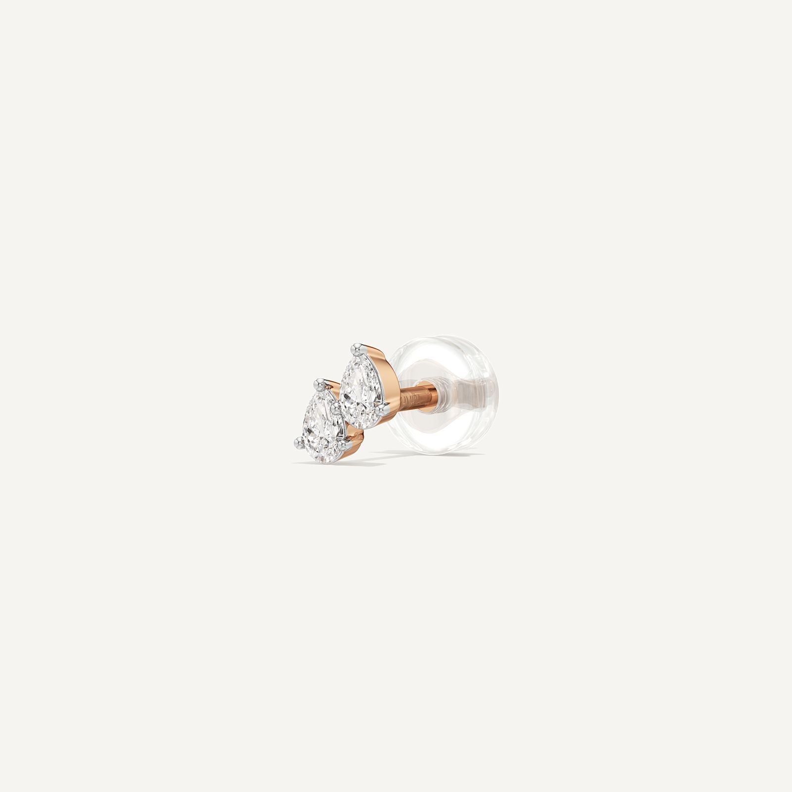 Dew Drop Pear Diamond Stud