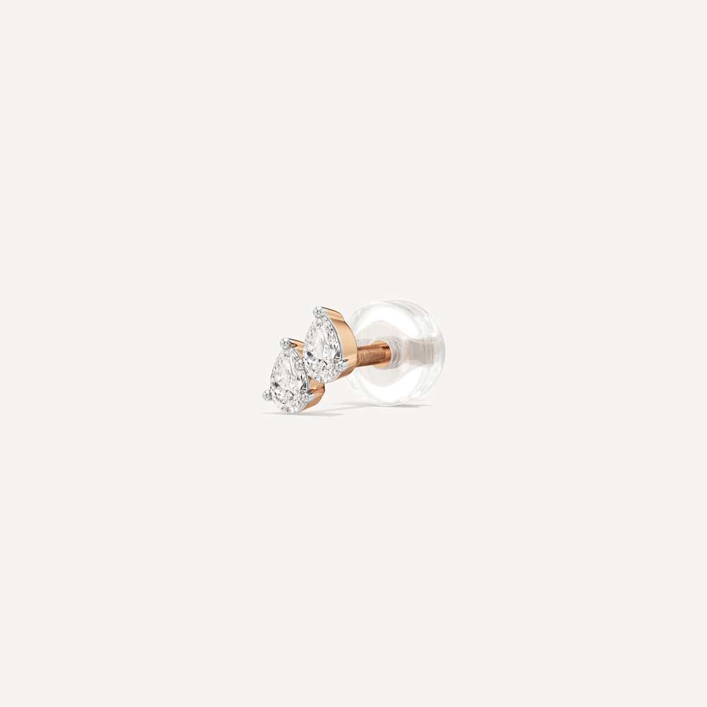 Dew Drop Pear Diamond Stud