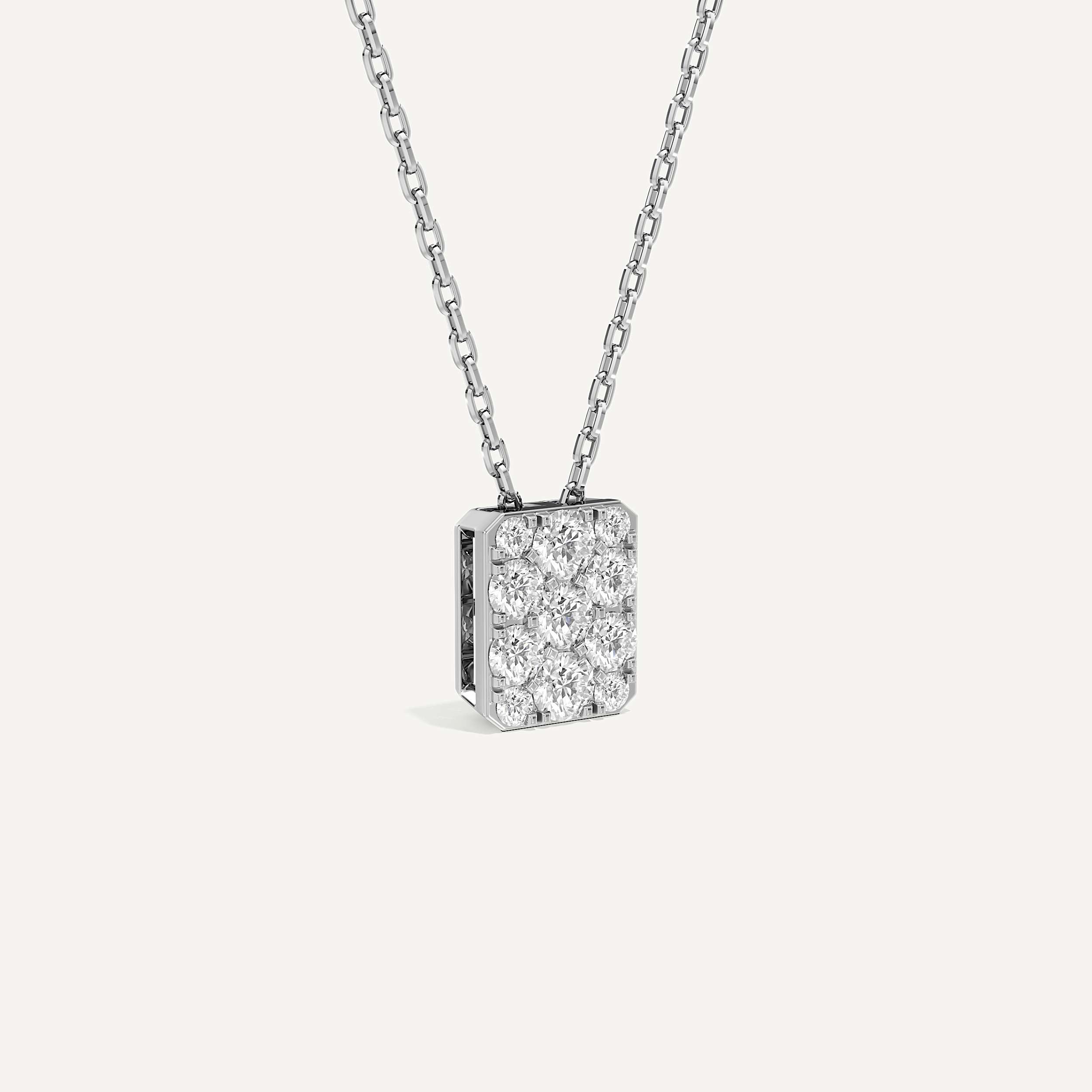 Majestic Emerald Diamond Pendant with Chain