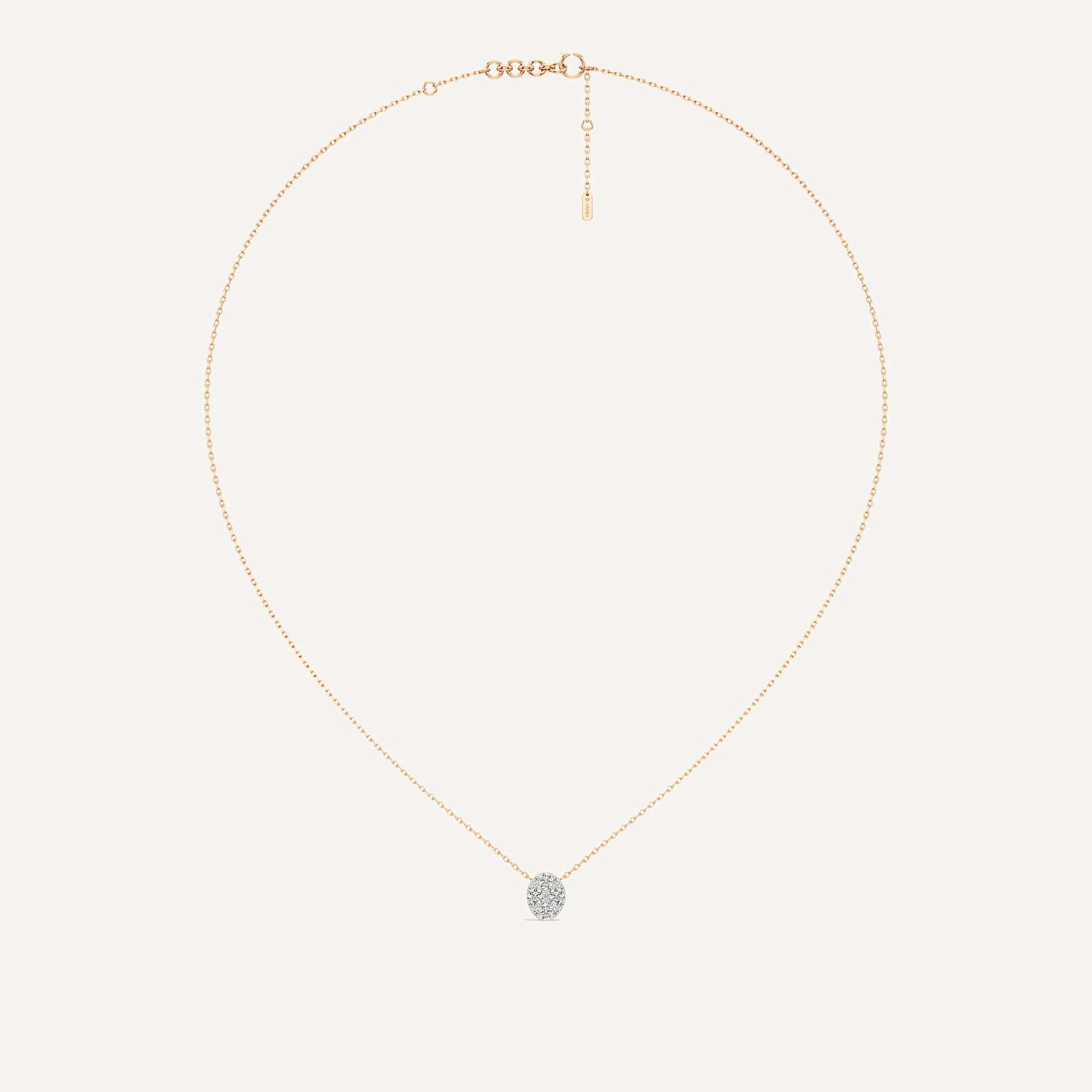 Luminous Oval Diamond Pendant with Chain