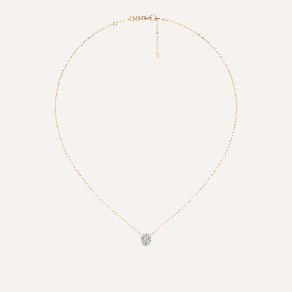 Luminous Oval Diamond Pendant with Chain