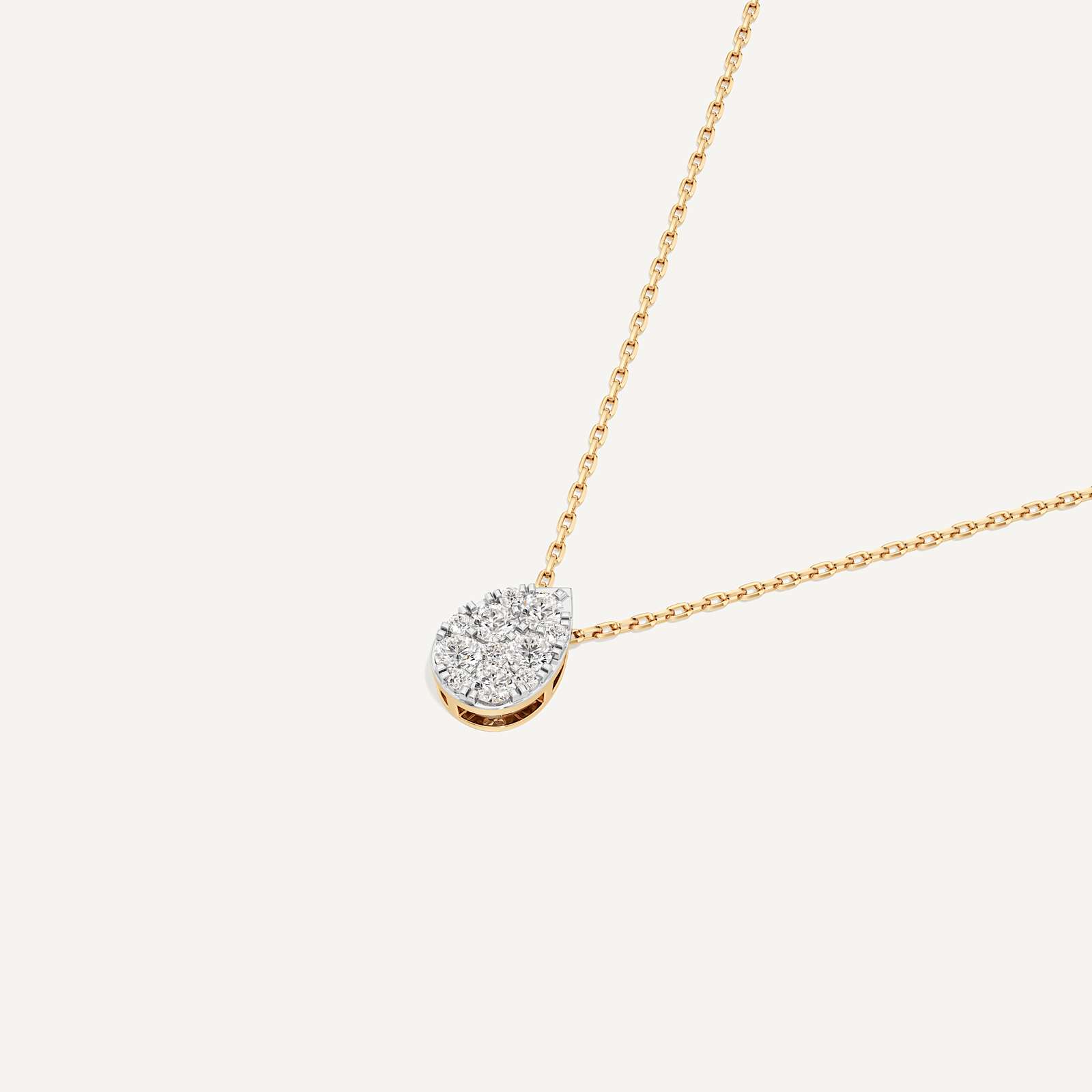 Drawn Pear Diamond Pendant with Chain