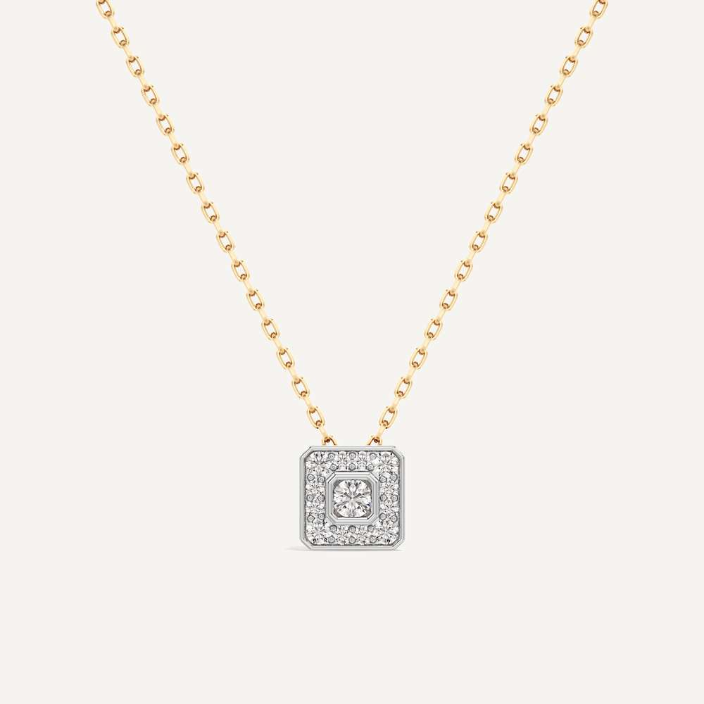 Softly Framed Asscher Diamond Pendant with Chain