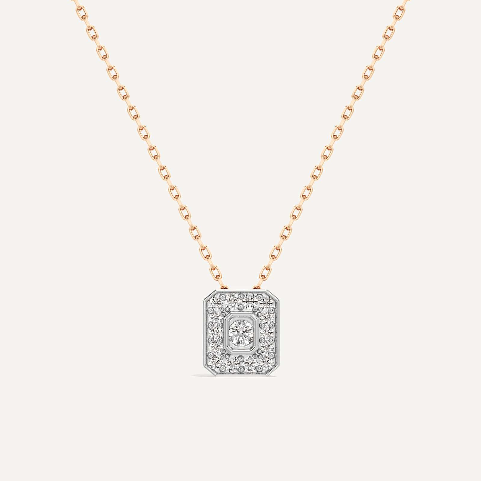 Understated Pull Emerald Diamond Pendant with Chain