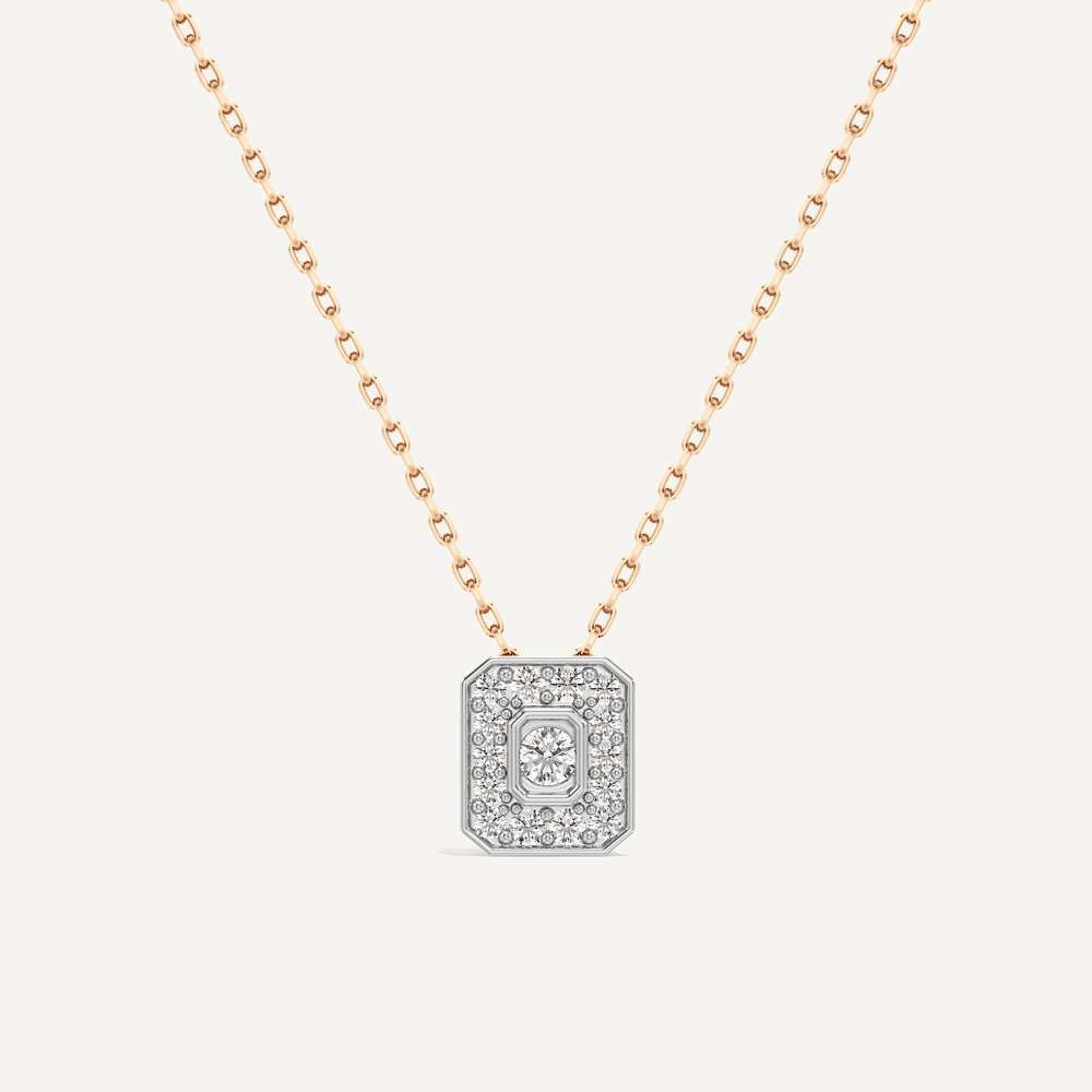 Understated Pull Emerald Diamond Pendant with Chain