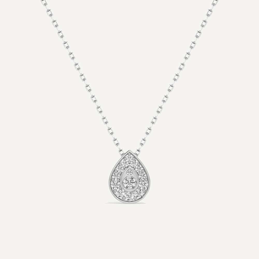 Quietly Seen Pear Diamond Pendant with Chain