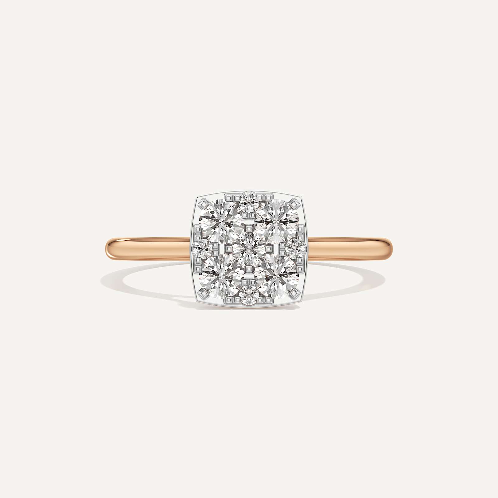 Tapered Cushion Diamond Ring