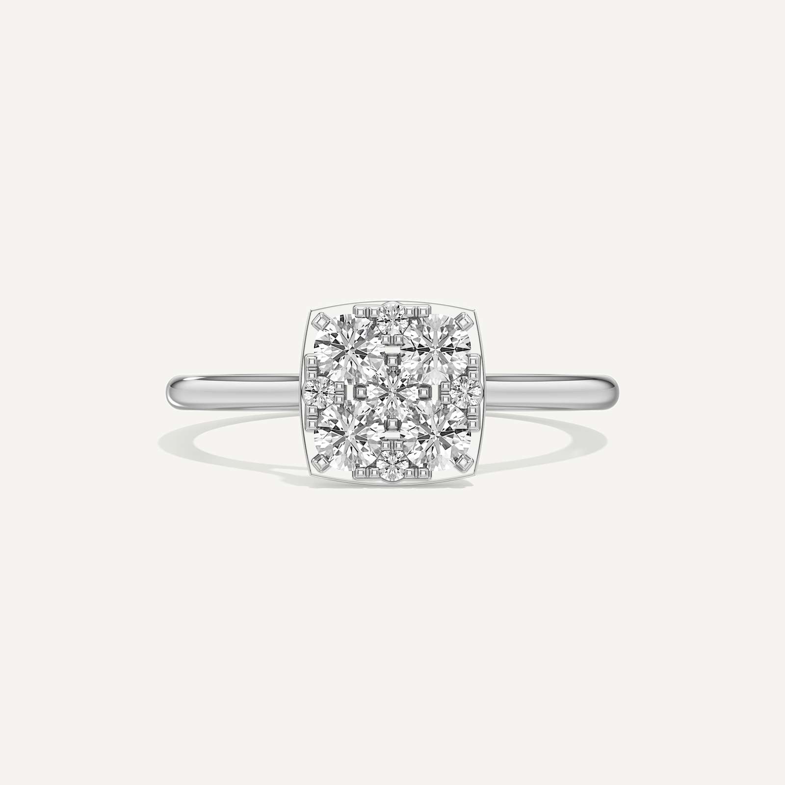 Tapered Cushion Diamond Ring