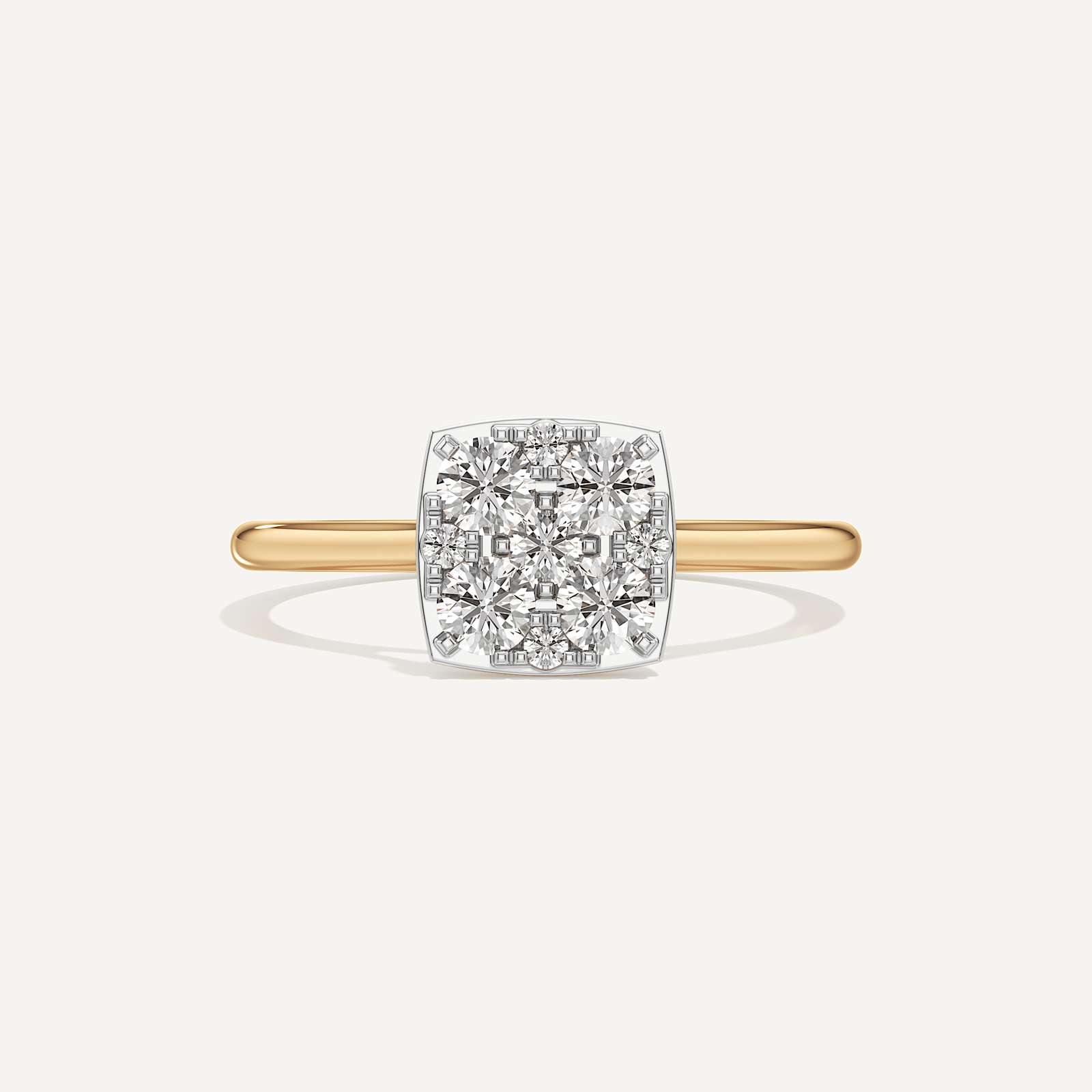 Tapered Cushion Diamond Ring