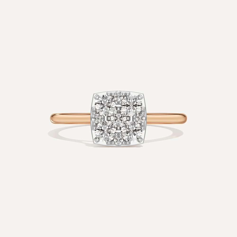 Tapered Cushion Diamond Ring