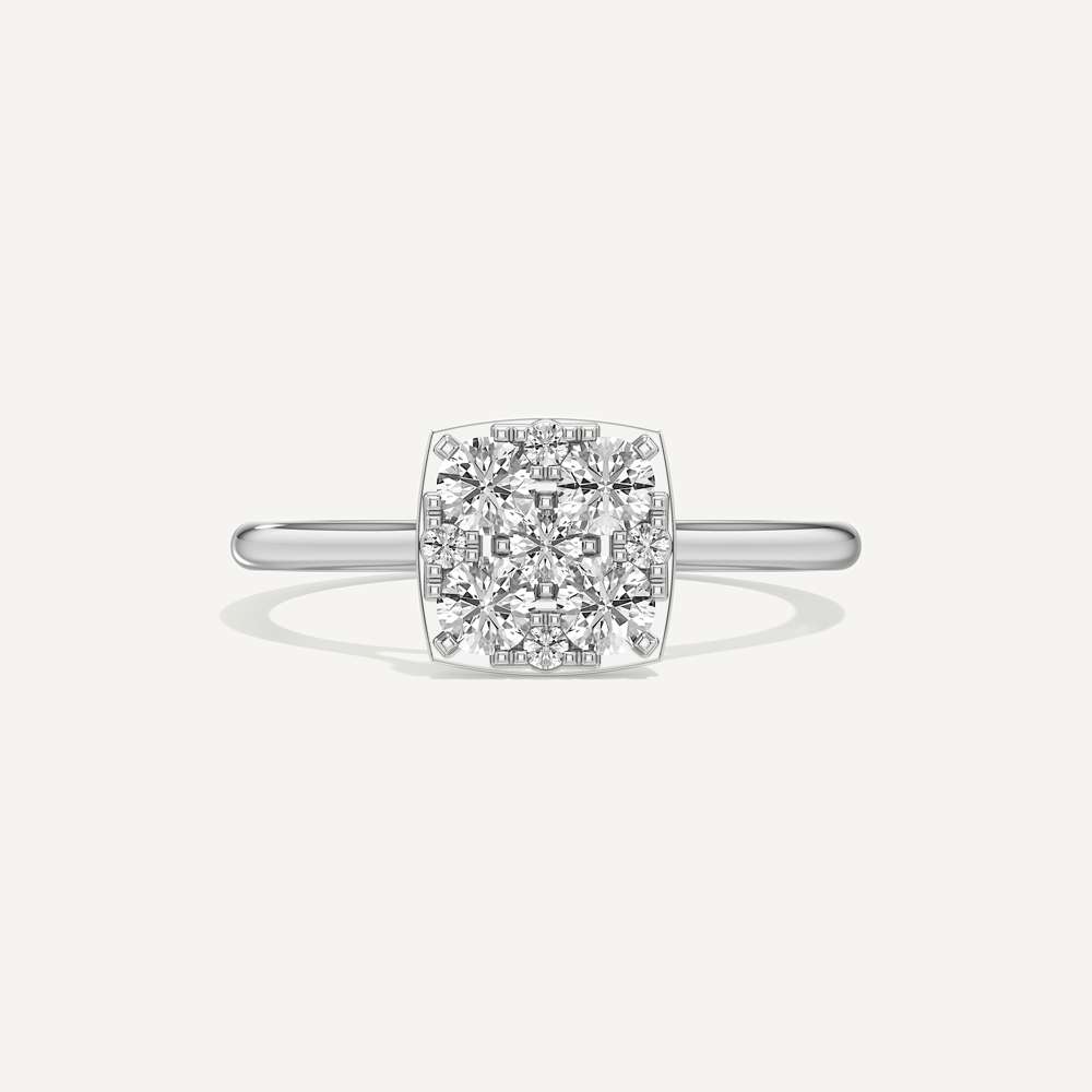 Tapered Cushion Diamond Ring