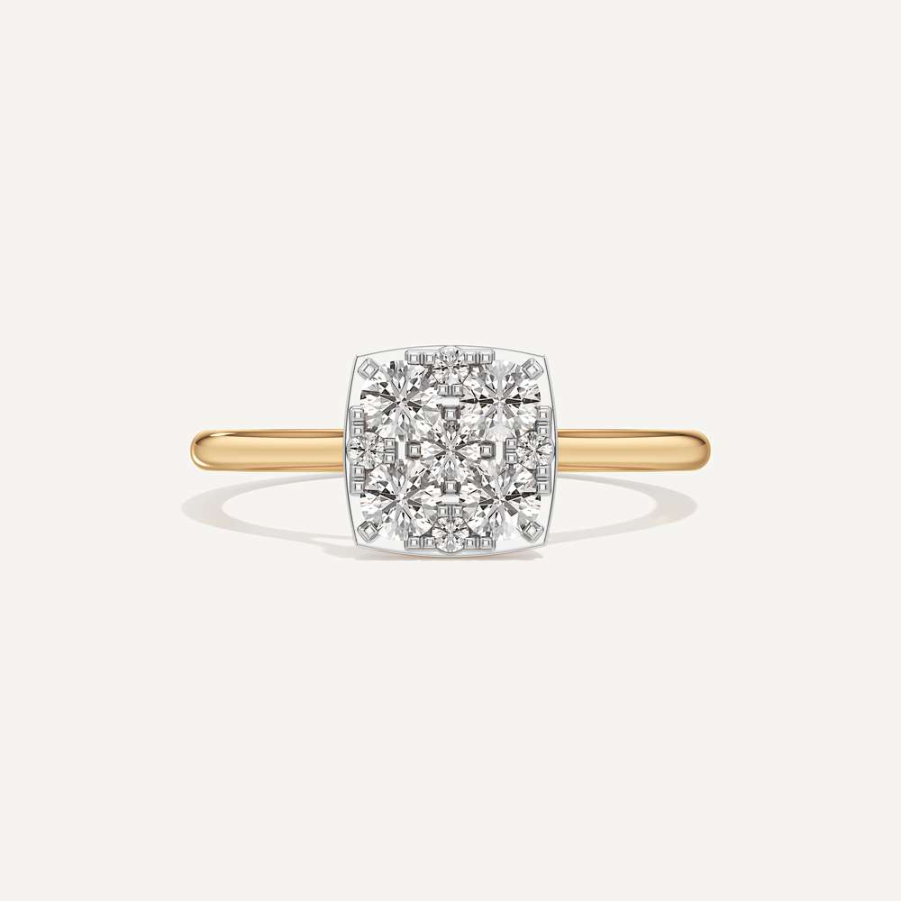 Tapered Cushion Diamond Ring