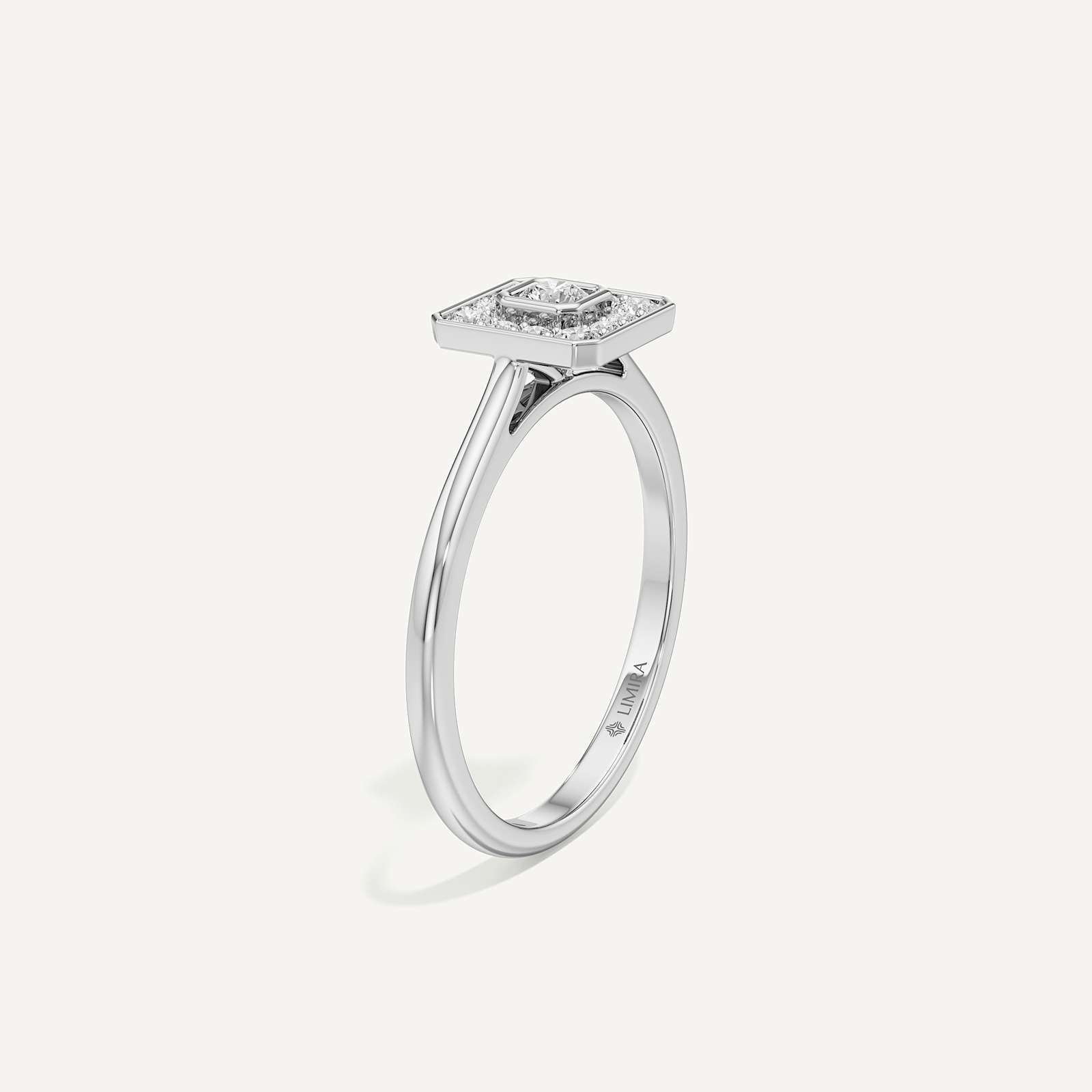 Magnetic Draw Asscher Diamond Ring