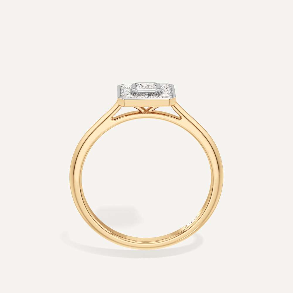 Magnetic Draw Asscher Diamond Ring