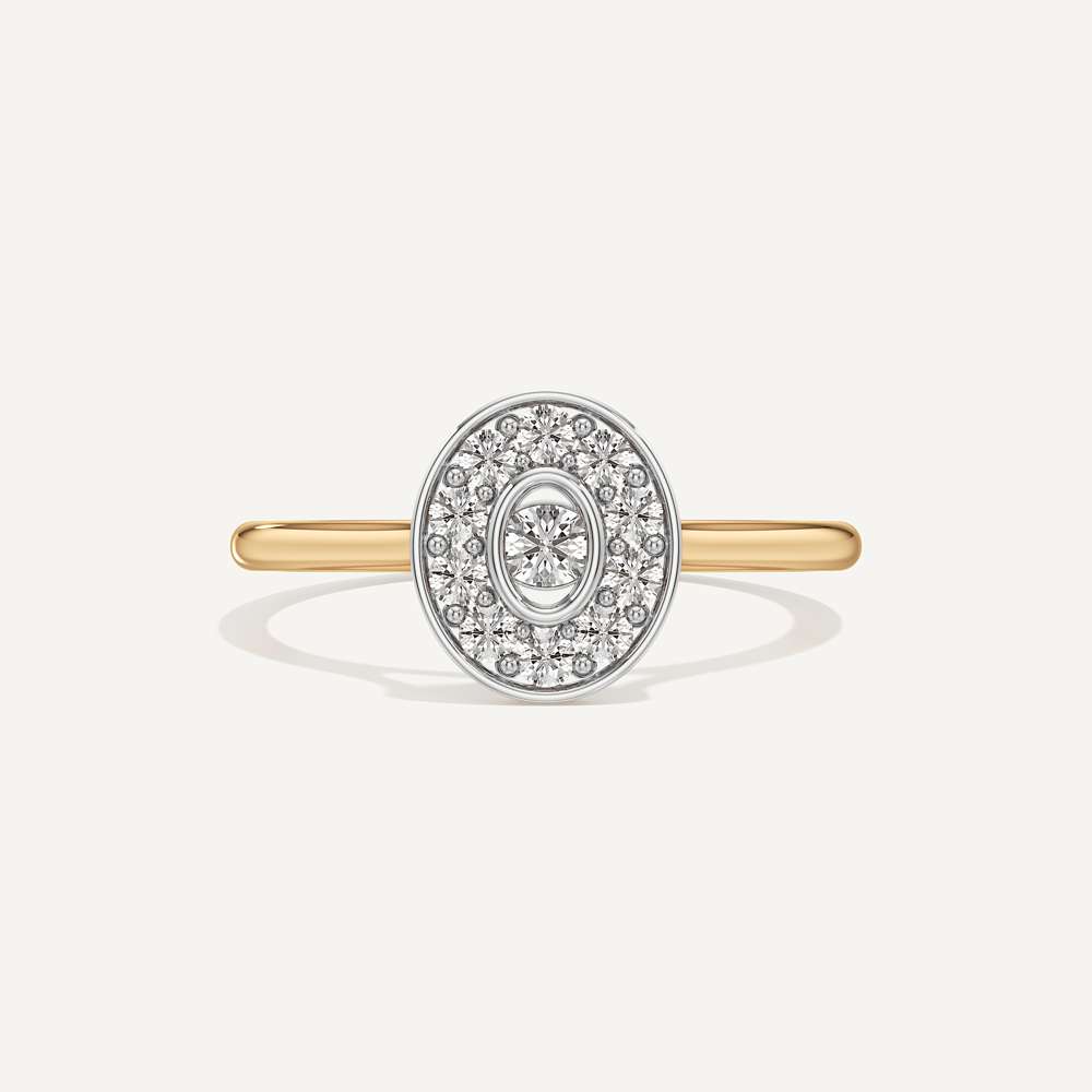 Held Close Oval Diamond Ring