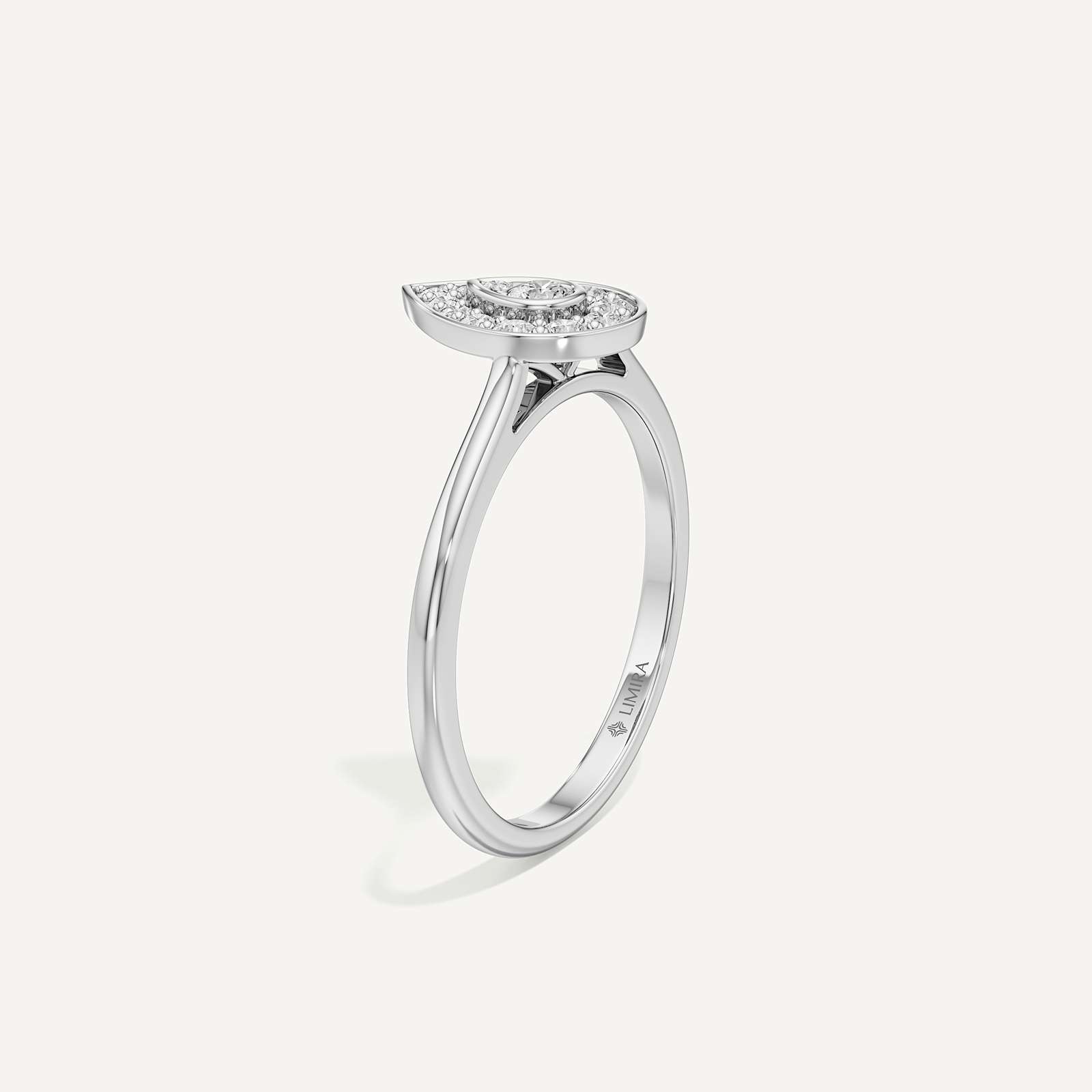 Intimate Drop Pear Diamond Ring