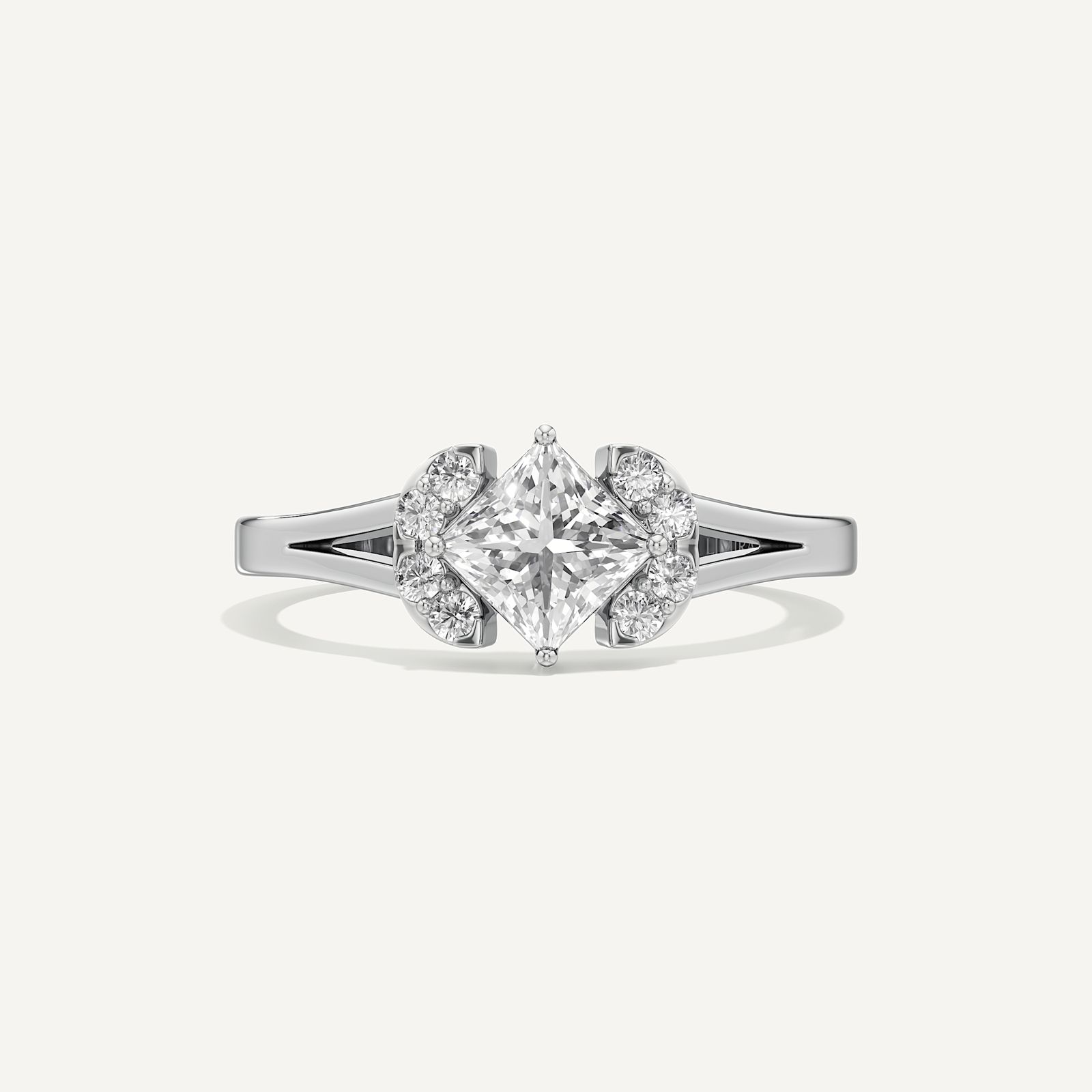 Evora Princess & Round Lab Grown Diamond