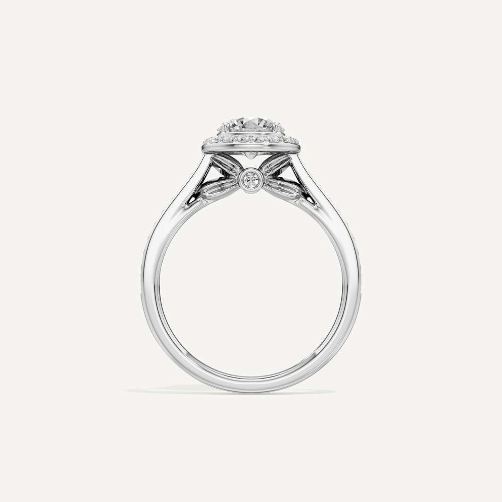 Celeste Hidden Accent Cathedral Halo Diamond Engagement
