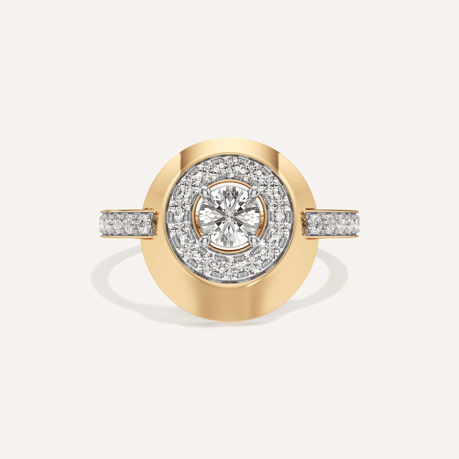 Floating Round Halo Diamond